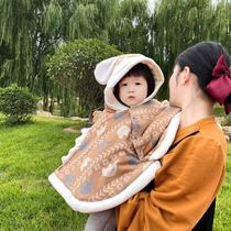 The Jing Kiri Winter Baby Cloak Cape Winter Clothing Out Baby Little Jacket Shawl Baby Wind Windproof Clothes