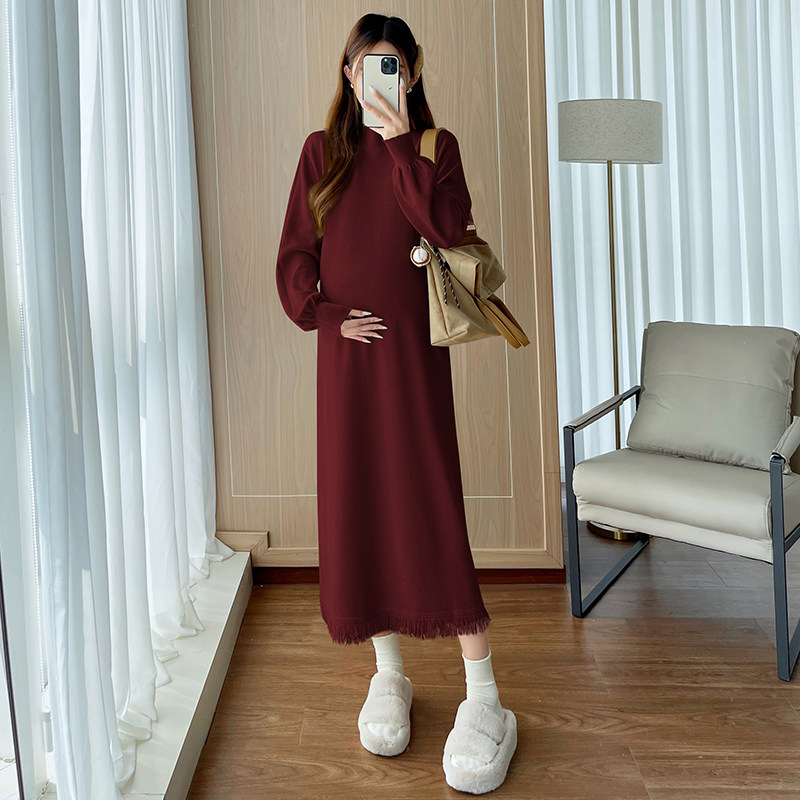 婧麒孕期哺乳高级孕妇装打底长裙冬装针织孕妇连衣裙新款孕妇裙子,淘宝优惠券,粉丝福利购,淘宝优惠卷