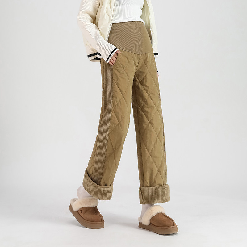 婧麒孕妇裤冬外穿加绒加厚棉裤2025新款不勒肚子保暖阔腿裤孕妇装,淘宝优惠券,粉丝福利购,淘宝优惠卷