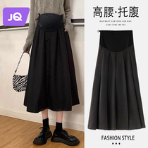 The Jing Unicorn Dress Autumn Winter Hair with a high waist Toabdominal A character pregnant woman Half skirt Casual Umbrella Skirt Woman