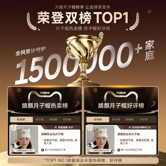 Jingqi confinement hat postpartum winter pure cotton confinement headband