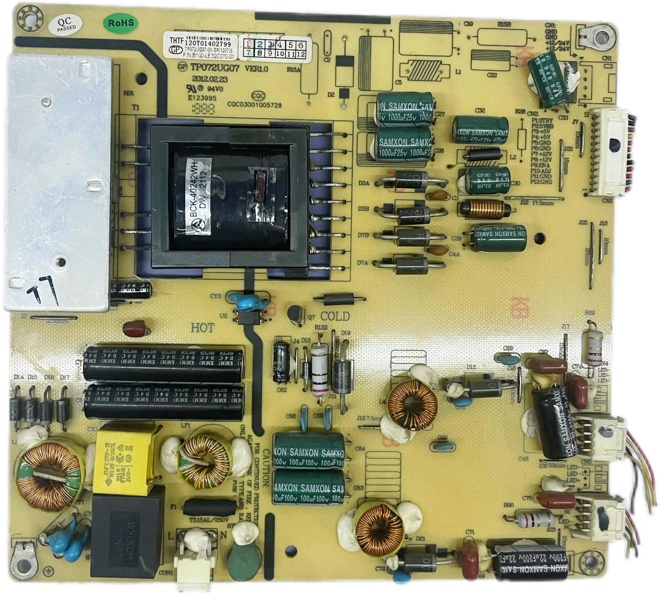 清华同方LE-32TM1000 液晶电视电源板TP072UG07 CQC03001005728 - 图1