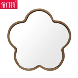 Подвесная настенная макияж зеркальное крыльцо декоративное зеркальное зеркало Деревянное стена подвесное зеркало спальня для ванной комнаты для ванной комнаты в ванной комнате