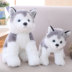 Honeyway Hailiwei mô phỏng Husky búp bê sang trọng đồ chơi chó con chó hai ha búp bê búp bê nhỏ - Đồ chơi mềm thú nhún cho bé Đồ chơi mềm