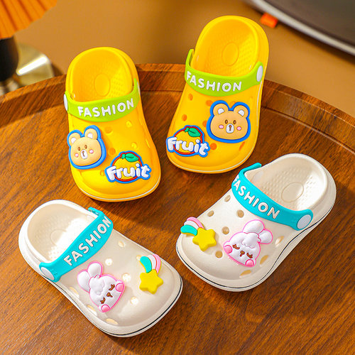 儿童包头拖鞋夏1-8岁9男女童室内外洞洞鞋小孩宝宝可爱防滑凉拖鞋 - 图2