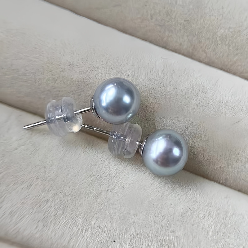 天然真多麻色akoya灰蓝mini耳钉海水小钢炮耳环 精致基础款养耳洞,淘宝优惠券,粉丝福利购,淘宝优惠卷