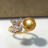 Iris real pearl ring perfect round and adjustable