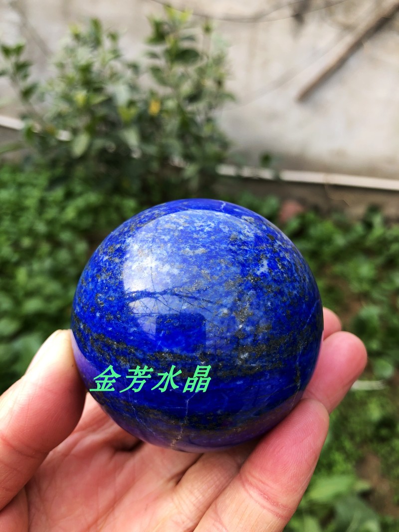 天然青金石球摆件 少金少白 6.1cm - 图3