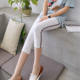 春夏季薄款莫代尔纯棉9分打底裤女外穿7侧条运动弹力七分裤九分裤