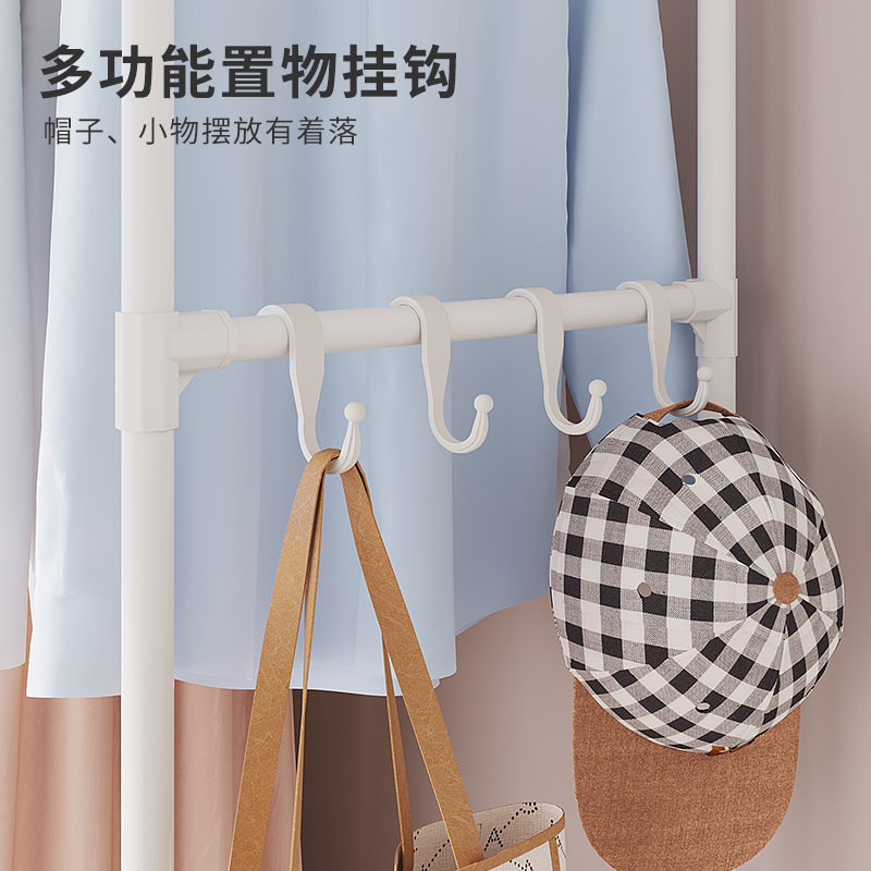晾衣架落地简易家用卧室房间内挂衣服架收纳置物柜防尘挂包衣帽架 - 图2