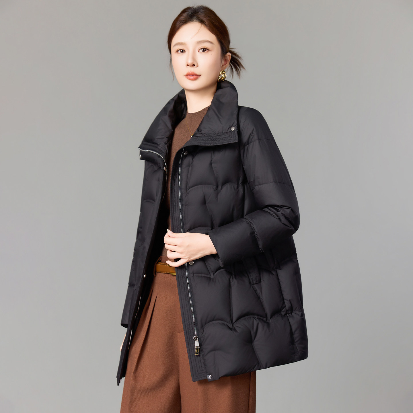 高端羽绒服女2025新款冬季中长款狐狸毛领可拆卸显瘦鹅绒加厚外套,淘宝优惠券,粉丝福利购,淘宝优惠卷