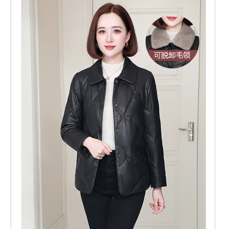 真皮羽绒服女2025冬季新款水貂毛领可拆卸海宁绵羊皮夹克外套短款,淘宝优惠券,粉丝福利购,淘宝优惠卷