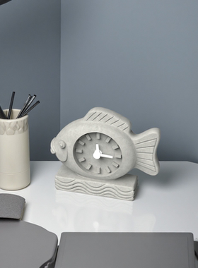 创意动物鱼水泥钟表模具装饰摆件