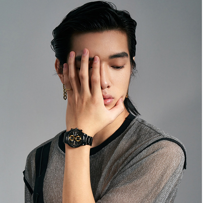 Rarone雷诺官方正品夜光潮酷男百搭石英表新款多功能运动男士手表