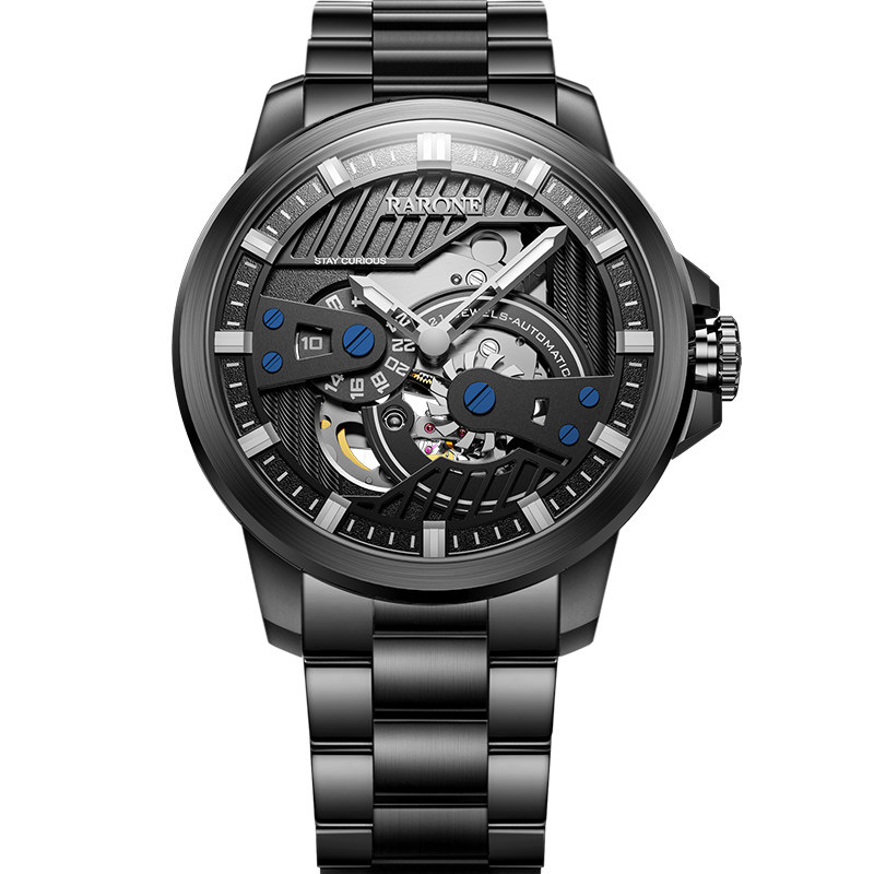 Rarone雷诺狼人杀联名手表男款镂空机械手表国产腕表防水男士手表
