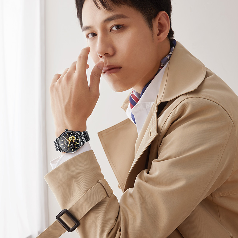 rarone雷诺星际男款全自动机械表 雷诺手表国产腕表