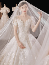 Main Wedding Dress 2023 New Bridal Temperament Palace Wind Advanced Sensation Trailing Little Child Wedding Gown out of the door