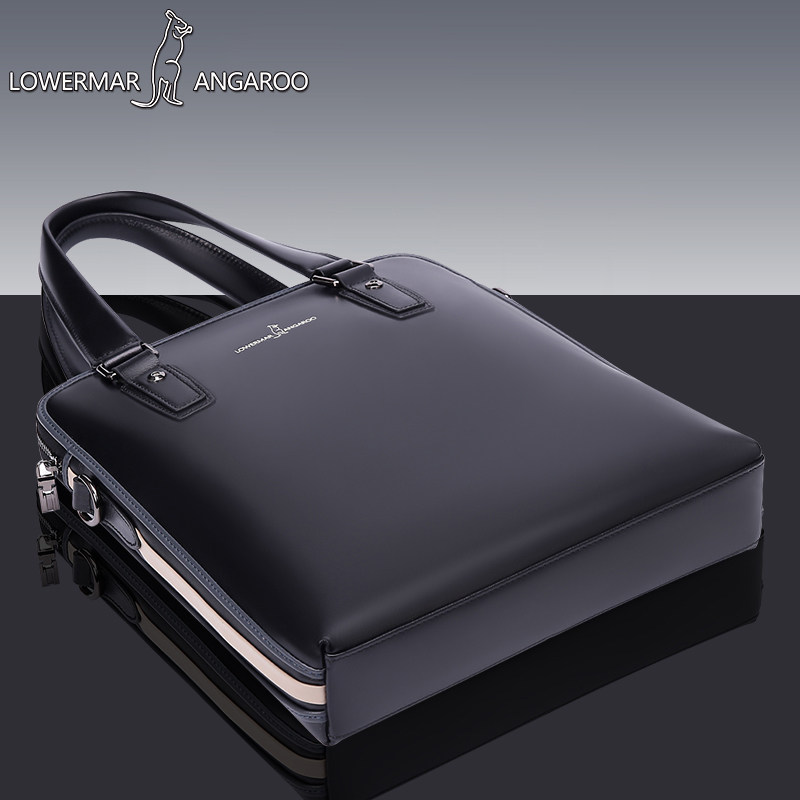 路尔玛袋鼠头层牛皮商务包单肩包 益程箱包男士包袋