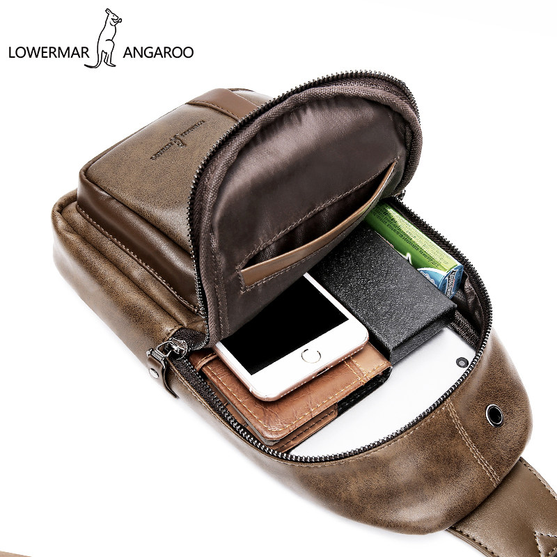 路尔玛袋鼠胸包潮流男士休闲单肩包 益程箱包男士包袋