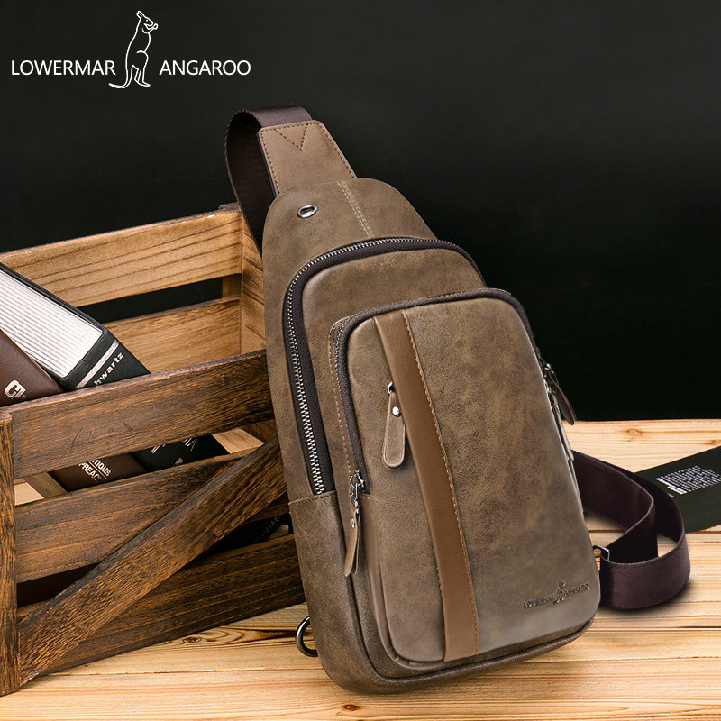 路尔玛袋鼠胸包潮流男士休闲单肩包 益程箱包男士包袋
