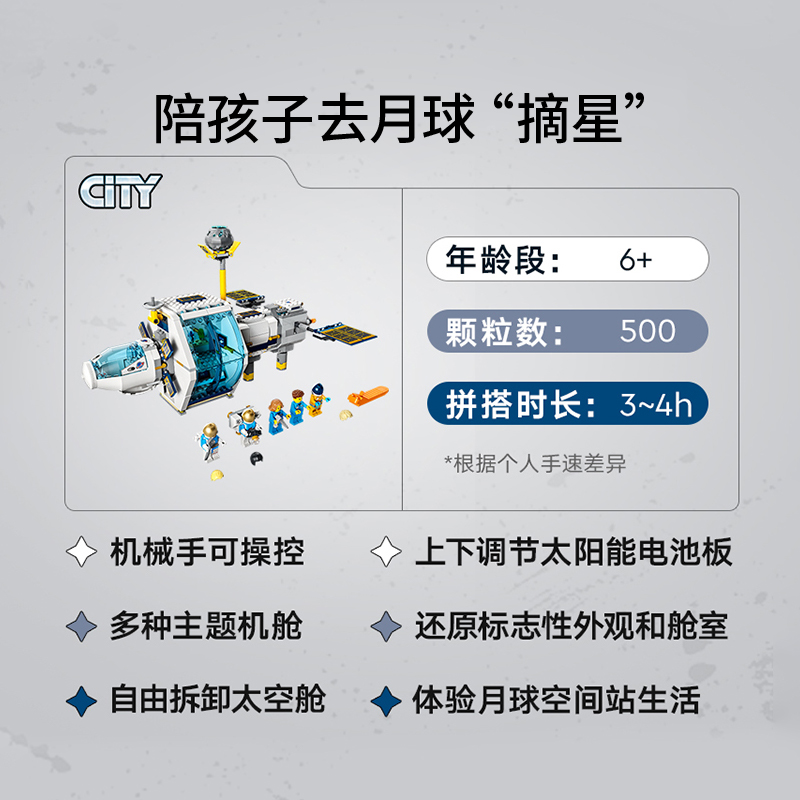 【即将下市】乐高官方旗舰店60349月球空间站积木儿童玩具礼物-图1