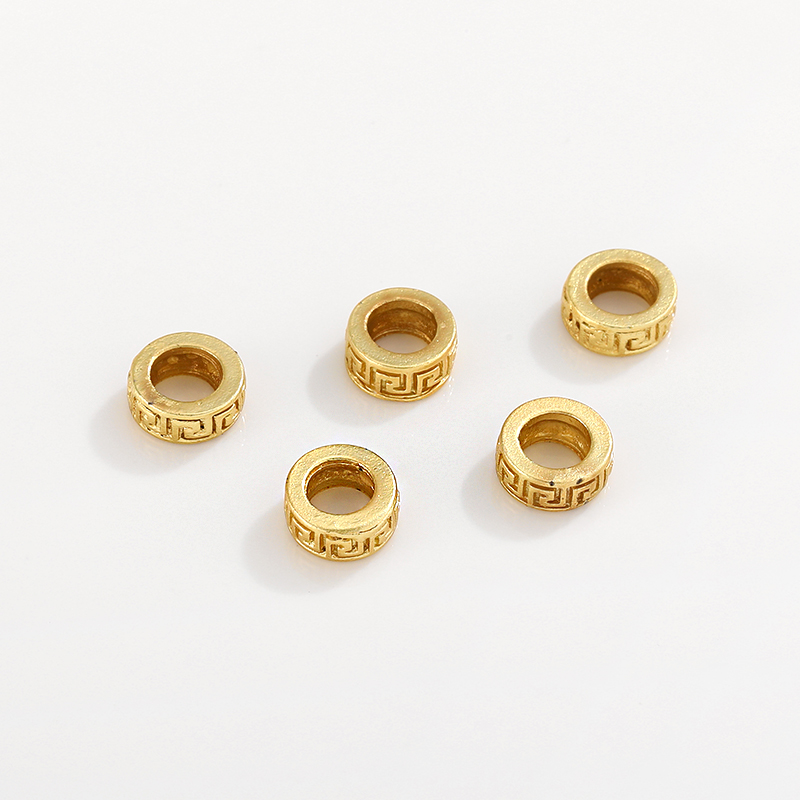 沙金保色万字纹大孔隔珠diy手工制作串珠手链项链首饰品材料配件 - 图2