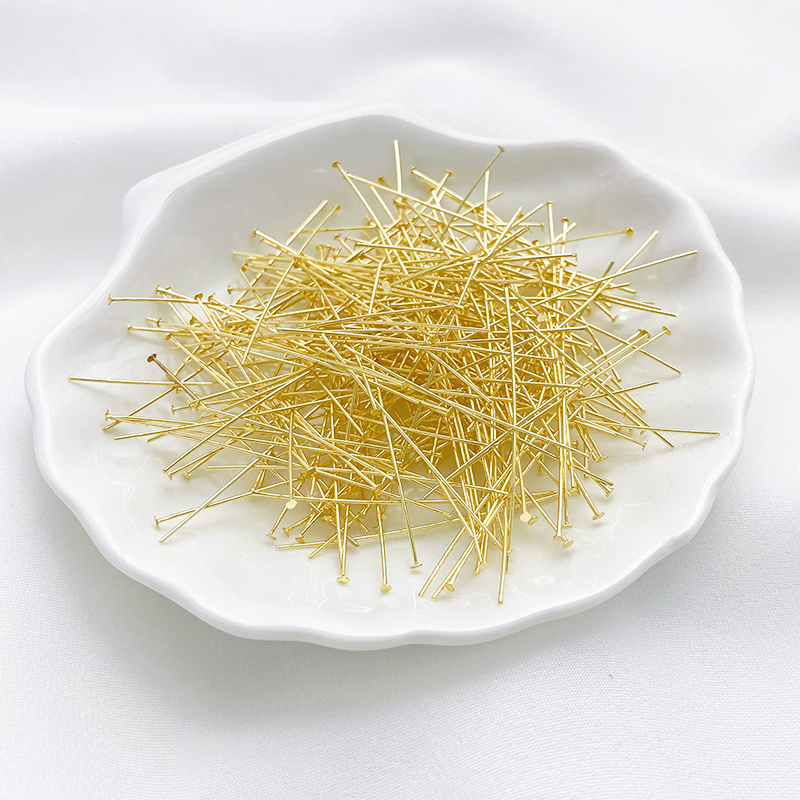 14K18K包金保色T针平头针加长T字针手工diy耳环耳饰耳坠材料100根 - 图1