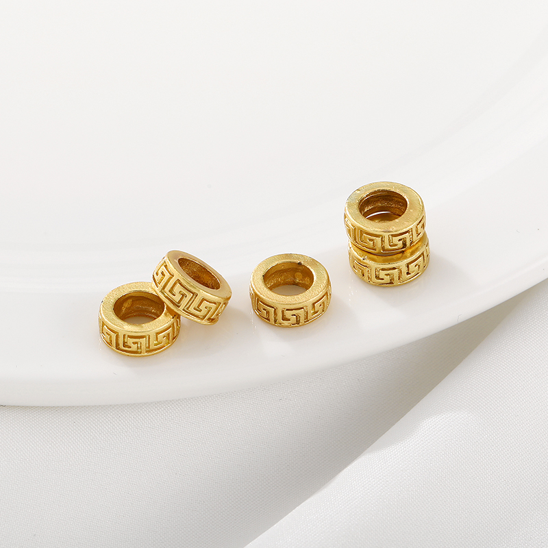 沙金保色万字纹大孔隔珠diy手工制作串珠手链项链首饰品材料配件 - 图3