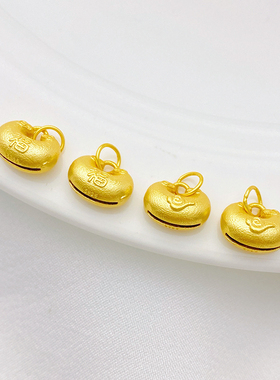 S925古法银镀金祥云福锁吊坠挂件