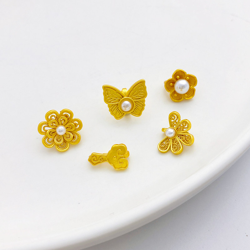 18K包金保色哑金花朵蝴蝶如意结尾扣连接扣diy手链配珠手工编织,淘宝优惠券,粉丝福利购,淘宝优惠卷