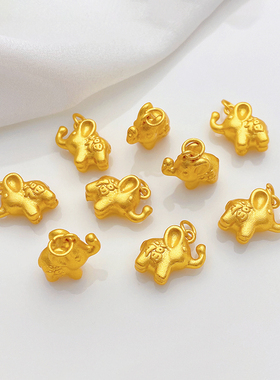 沙金强保色小福象吊坠挂件