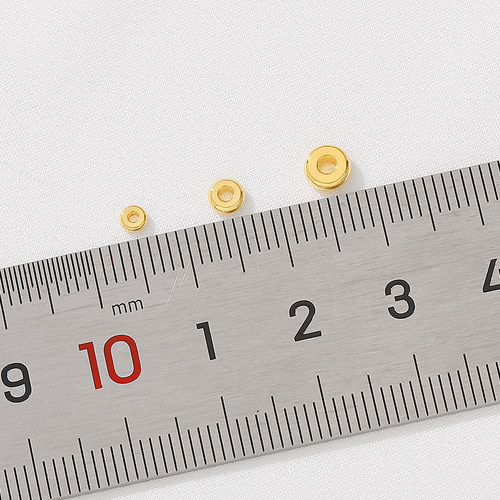 18K包金保色扁圆隔片隔珠散珠垫片diy手工串手链项链配件50颗一份 - 图0