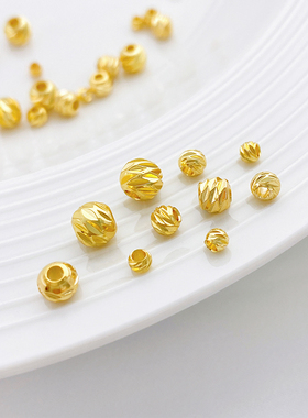 14K包金金珠横切花珠圆珠100颗