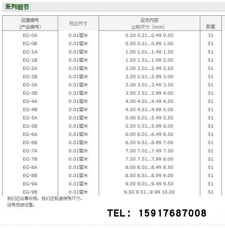 日本EISEN艾森EG系列单支硬质合金针规0.20-10.00mm间隔0.01mm - 图1