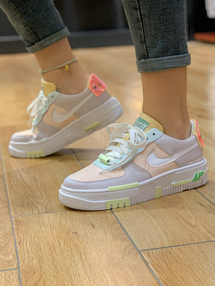 nike耐克lpl x air forceaf1英雄联盟荧光电玩像素板鞋do2330-511