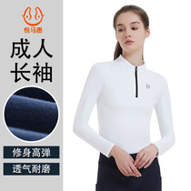 Yue Ma Hui Four Seasons Equestrian T-shirt Lady Long Sleeve Blouses Adult Female Equestrian Equipment Riding Equestrian Sports Clothing