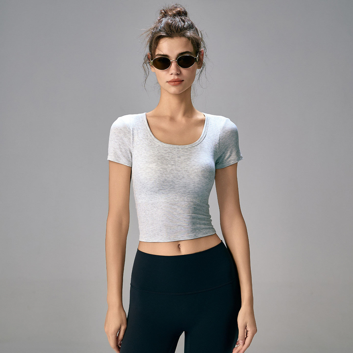 Choc女孩美背运动上衣女固定杯瑜伽服短袖T恤紧身透气显瘦健身衣,淘宝优惠券,粉丝福利购,淘宝优惠卷