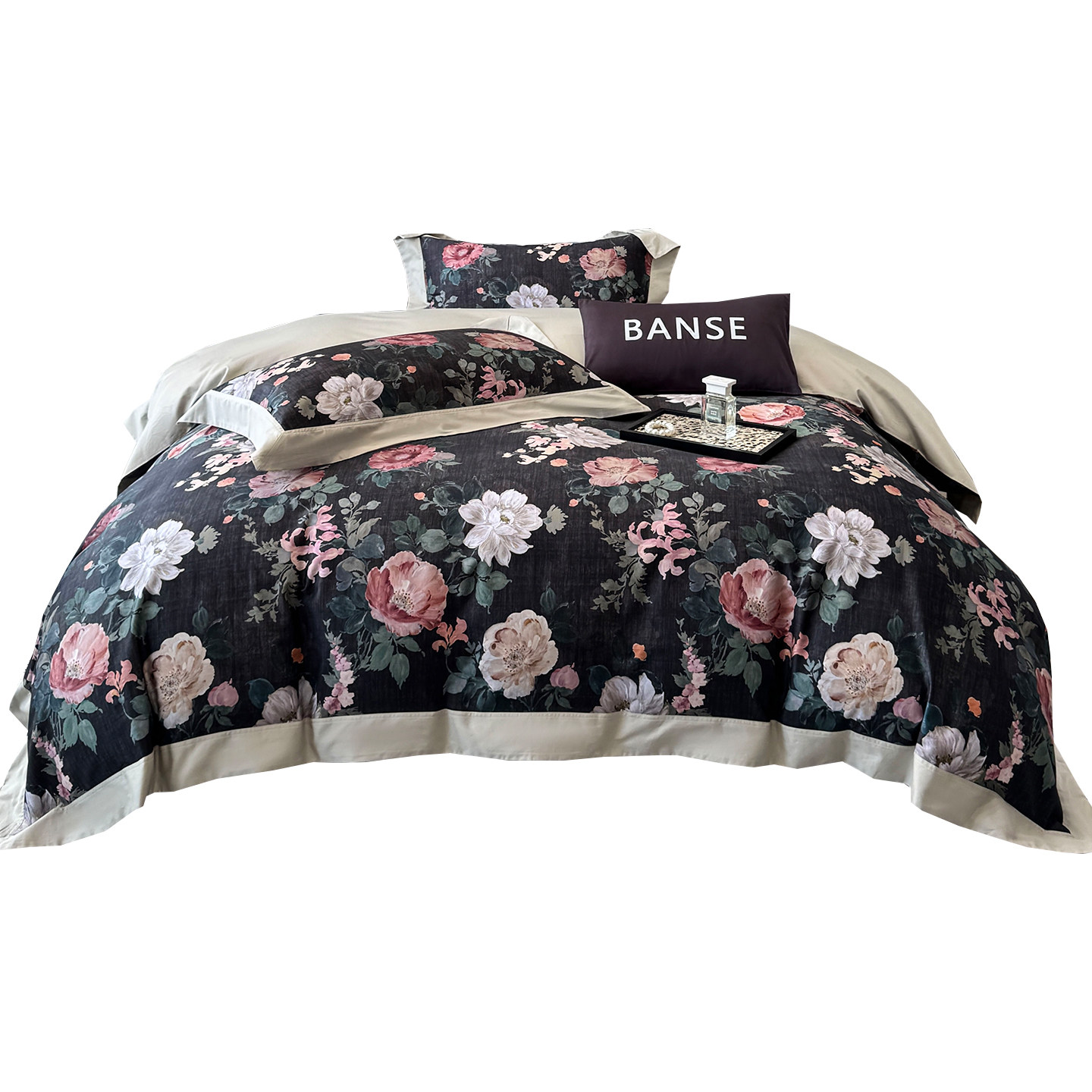 复古风高端140全棉四件套纯棉贡缎印花春夏季床上用品2026新款4,淘宝优惠券,粉丝福利购,淘宝优惠卷