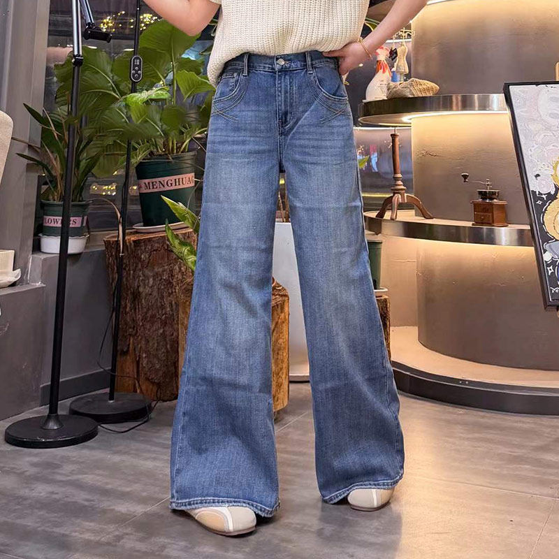 大码女装净版阔腿牛仔长裤胖妹妹欧洲站宽松百搭遮胯显瘦休闲裤子,淘宝优惠券,粉丝福利购,淘宝优惠卷