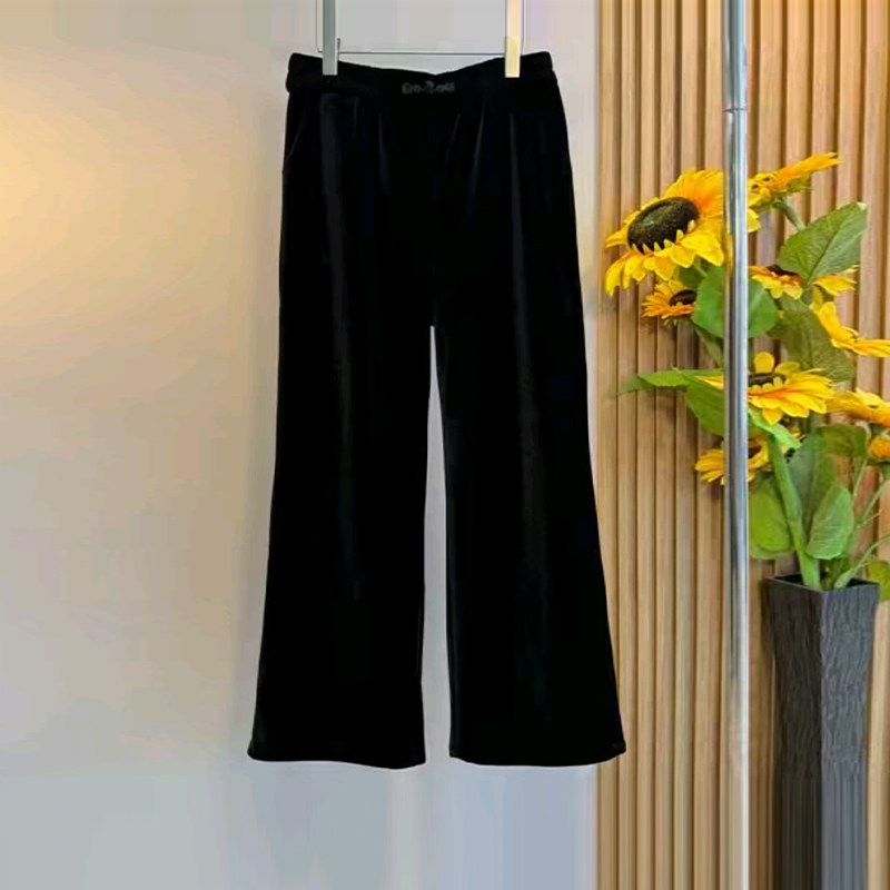 加大码女装拼接羊羔毛国风AB版外套胖妹妹显瘦松紧腰黑色阔腿裤子,淘宝优惠券,粉丝福利购,淘宝优惠卷