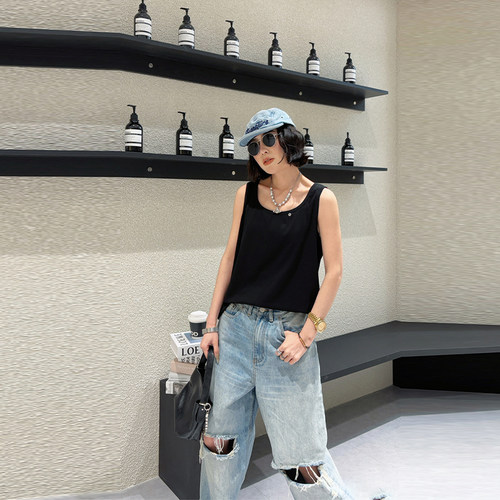 胖妹妹宽松圆领净版背心2026新款简约韩版大码女装百搭打底小衫潮 - 图3