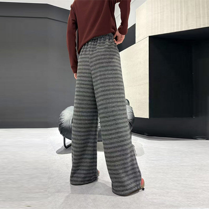 胖MM加肥松紧腰条纹长裤大码女装秋冬款宽松遮胯百搭显瘦休闲裤子,淘宝优惠券,粉丝福利购,淘宝优惠卷