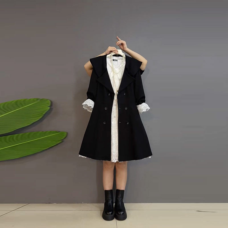 加肥大翻领中长款风衣胖MM2025秋季款通勤风洋气大码女装显瘦上衣,淘宝优惠券,粉丝福利购,淘宝优惠卷