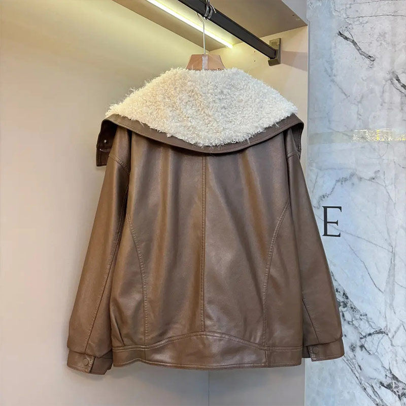 胖MM加肥毛毛大翻领皮外套大码女装冬季款欧洲站洋气宽松百搭上衣,淘宝优惠券,粉丝福利购,淘宝优惠卷