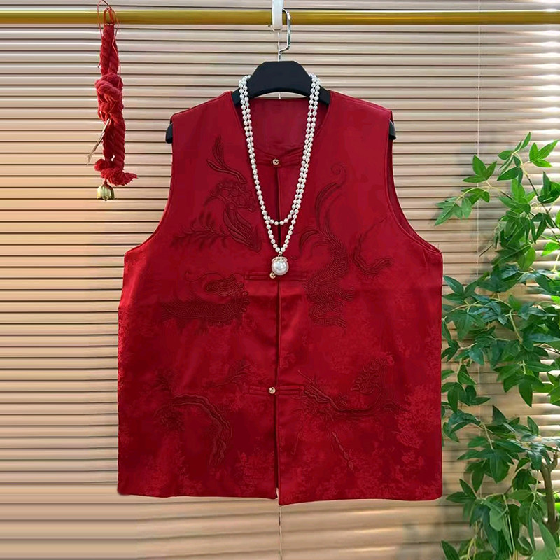 加肥大码女装圆领花纹国风马甲胖妹妹气质复古风时尚拼色袖口小衫,淘宝优惠券,粉丝福利购,淘宝优惠卷