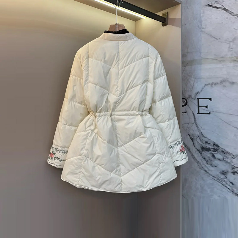 大码女装立领盘扣刺绣花收腰棉服胖MM法式小众设计复古风百搭上衣,淘宝优惠券,粉丝福利购,淘宝优惠卷