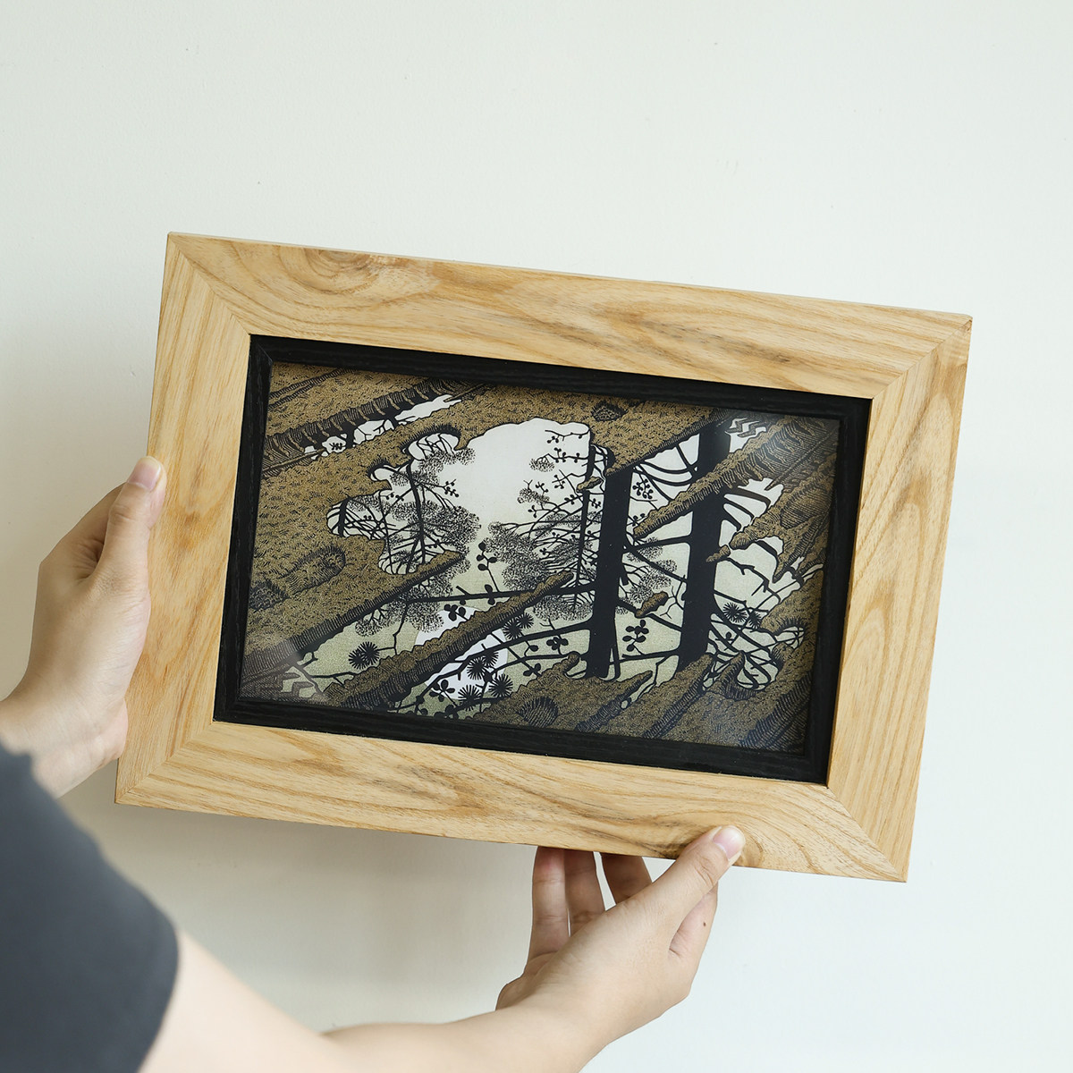 空合 现代原木复古高级感客厅【马】装饰画中古风餐厅玄关挂画,淘宝优惠券,粉丝福利购,淘宝优惠卷