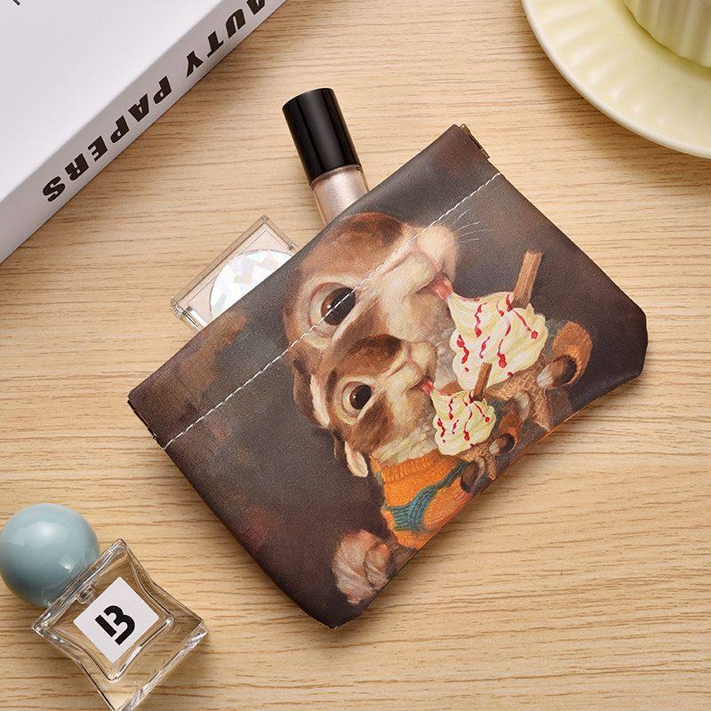 新款可爱动物收纳包大容量ins化妆包便携自动闭合口红包杂物小包,淘宝优惠券,粉丝福利购,淘宝优惠卷