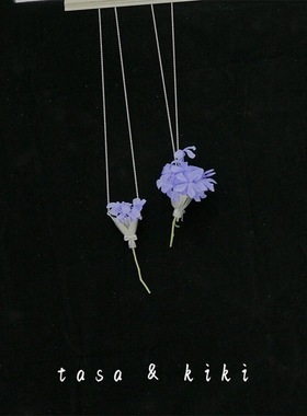 末路生花DIY插花蝴蝶结吊坠项链女小众创意高级氛围感轻奢锁骨链