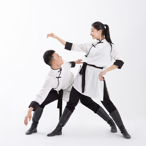 涂一MZ001丨民族舞服装蒙古舞练功服女男考试汇课练习上衣演出服 - 图1